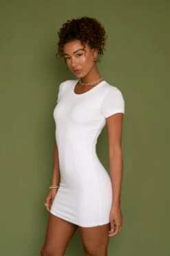 Baby Tee Dress - White 11 Baby Tee Dress - White -VANA Apparel Store SKATIE White 16