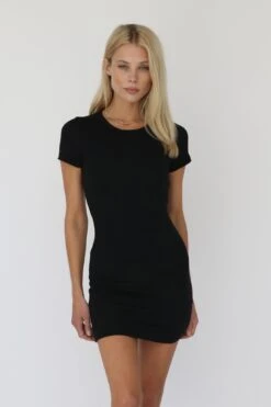 Baby Tee Dress - Black -VANA Apparel Store black basics 69