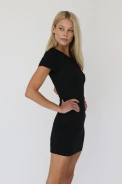 Baby Tee Dress - Black -VANA Apparel Store black basics 70