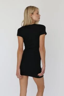 Baby Tee Dress - Black -VANA Apparel Store black basics 72